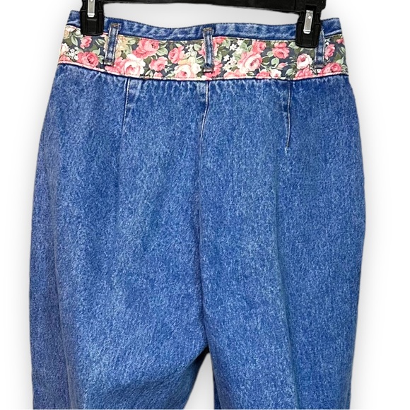 Vintage Manisha Jeans High Rise Floral Detail Acid Wash Women's Size 9 / 27 - Picture 7 of 16